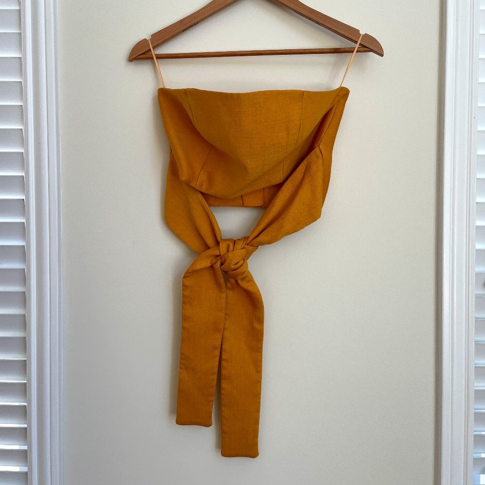 C/MEO Collective Making Waves Bustier Top Gold